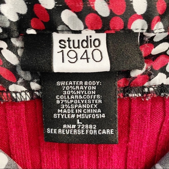 Studio 1940 Women's Layered Red Sweater Top Large - Picture 11 of 12